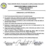 Comunicado de Congreso General Guna