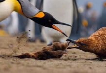 Pingüinos reales en la isla de la Posesión