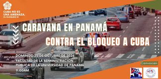 Convocan en Panamá caravana contra bloqueo de EEUU a Cuba